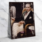 Atatürk Ahşap Retro Vintage Poster 