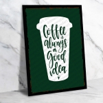 Coffee Always Ahşap Retro Vintage Poster 