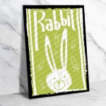 Rabbit Tavşan Ahşap Retro Vintage Poster 