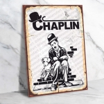 Charlie Chaplin Ahşap Retro Vintage Poster 