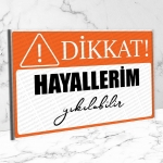 Dikkat Ahşap Retro Vintage Poster 