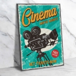 Cinema Ahşap Retro Poster