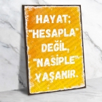 Hayat Hesapla Ahşap Retro Poster