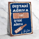 Rakı Ahşap Retro Poster