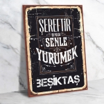 Beşiktaş Ahşap Retro Poster