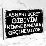 Asgari ücret gibiyim) Ahşap Retro Poster