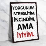 Yorgunum Ahşap Retro Poster