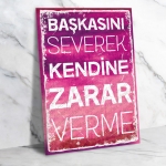 Başkasını severek... Ahşap Retro Poster