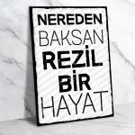 Nereden baksan... Ahşap Retro Poster