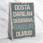 Dosta Darılan... Ahşap Retro Poster