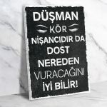 Düşman Kör Nişancıdır... Ahşap Retro Poster