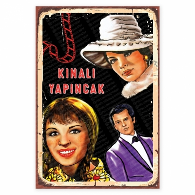 Retro Ahşap Poster Kınalı Yapıncak