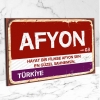 Afyonkarahisar Ahşap Retro Vintage Şehir Tabelası