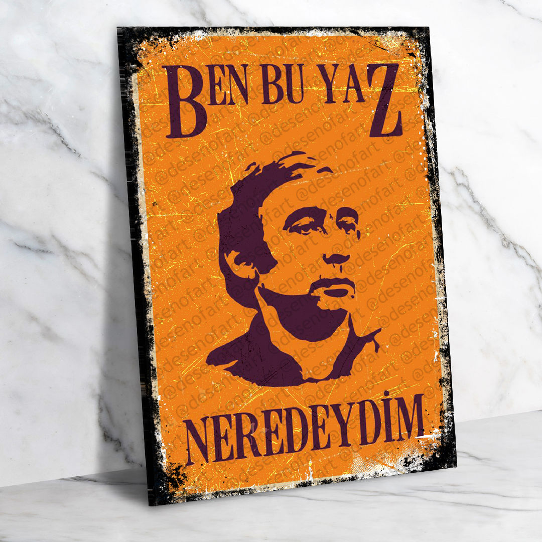 Şener Şen Ahşap Retro Vintage Poster 