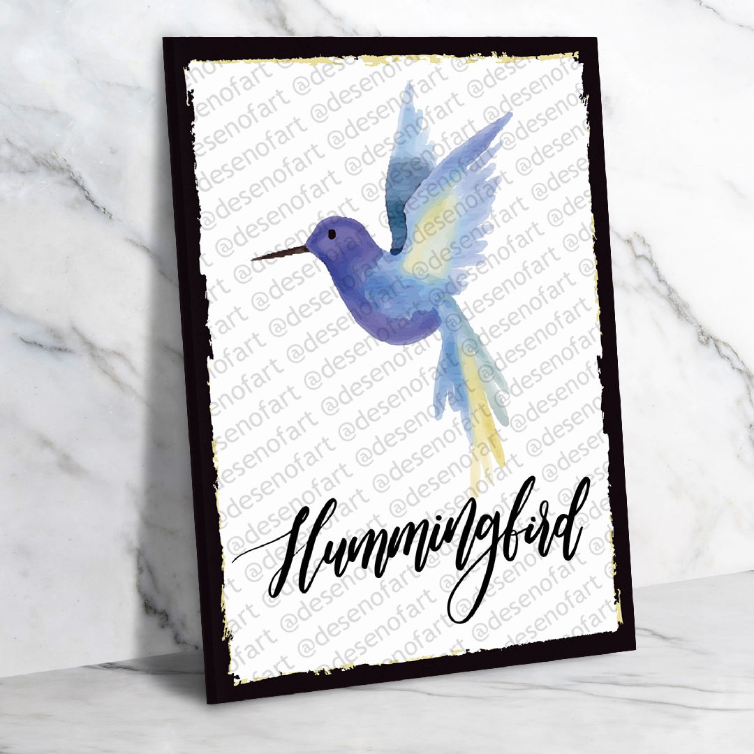 Hummingbird Ahşap Retro Vintage Poster 