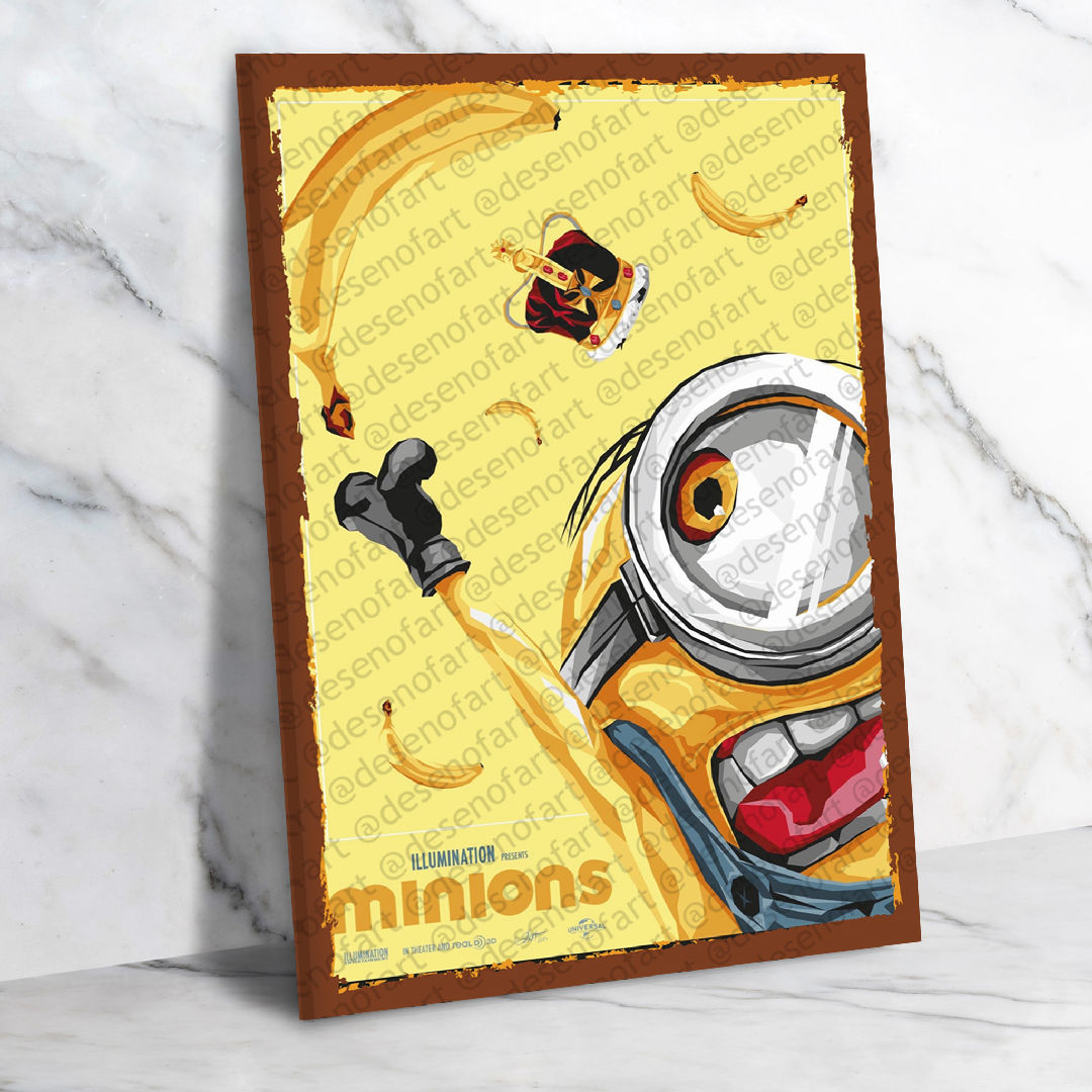 Minions Ahşap Retro Vintage Poster 