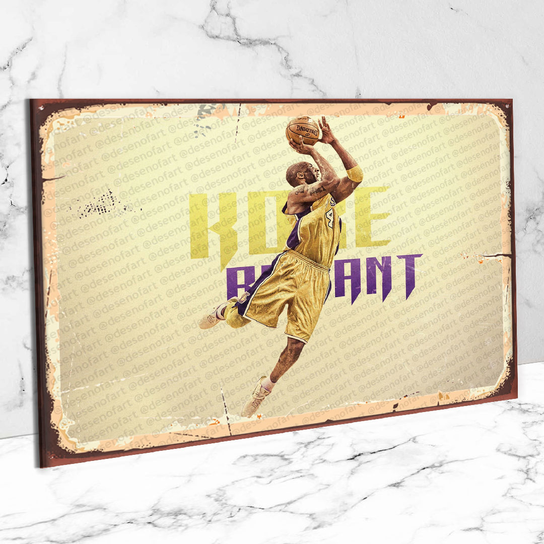 Kobe Bryant  Ahşap Retro Poster