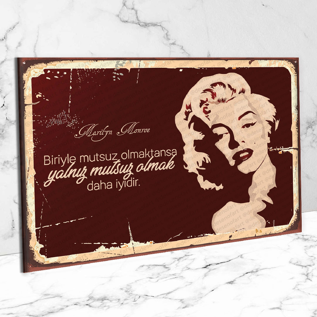 Marilyn Monroe  Ahşap Retro Poster