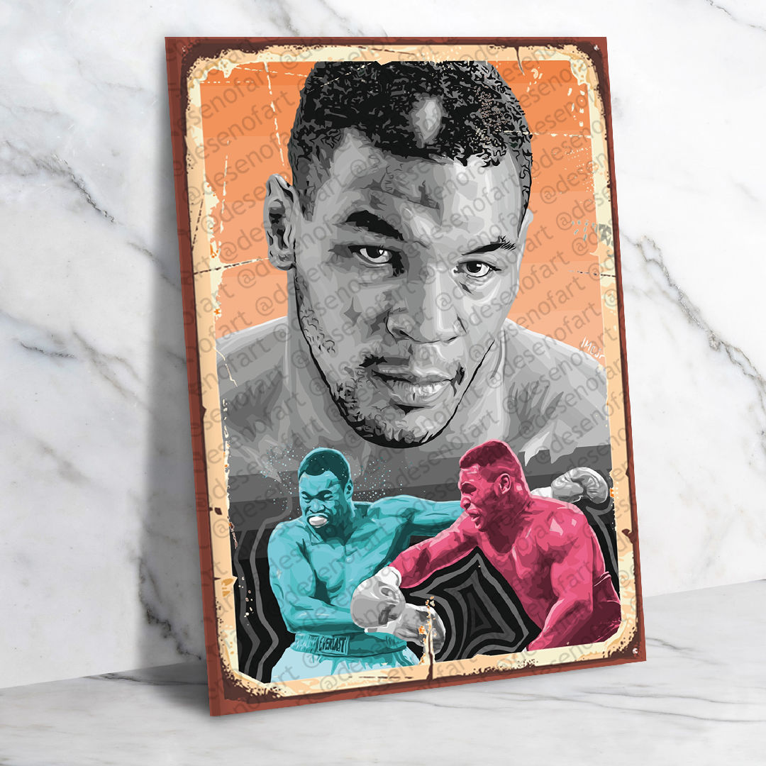 Mike Tyson Ahşap Retro Poster