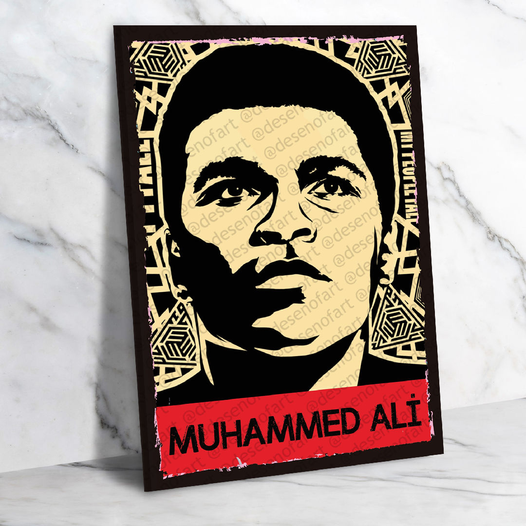 Muhammed Ali Ahşap Retro Poster