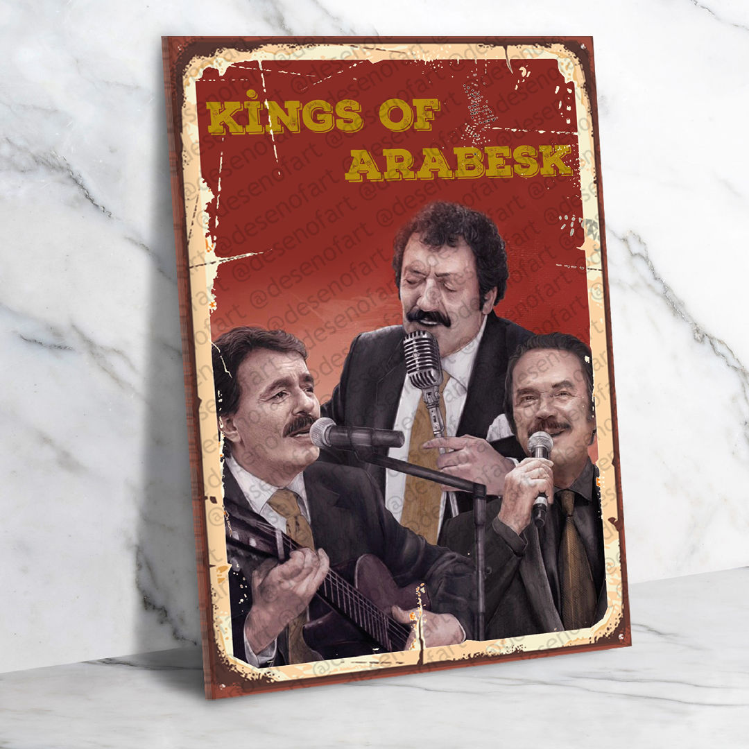 King of Arabesk Ahşap Retro Poster