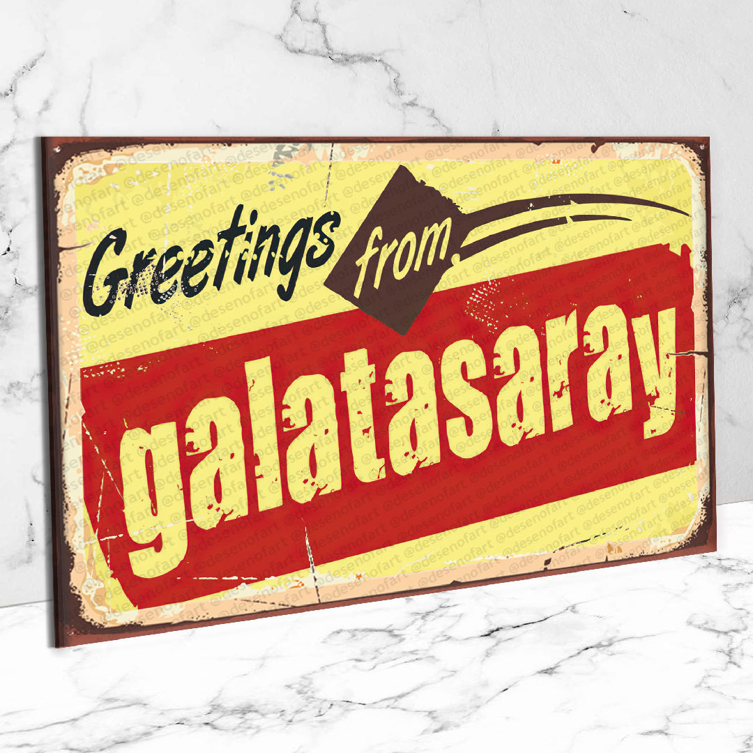 Galatasaray Ahşap Retro Poster