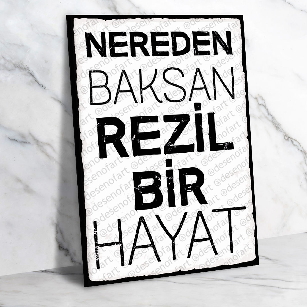 Nereden baksan... Ahşap Retro Poster