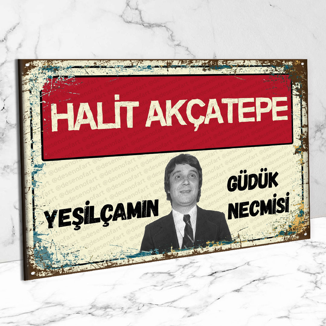 Yeşilçamın Güdük Necmisi Halit Akçatepe Ahşap Retro Poster