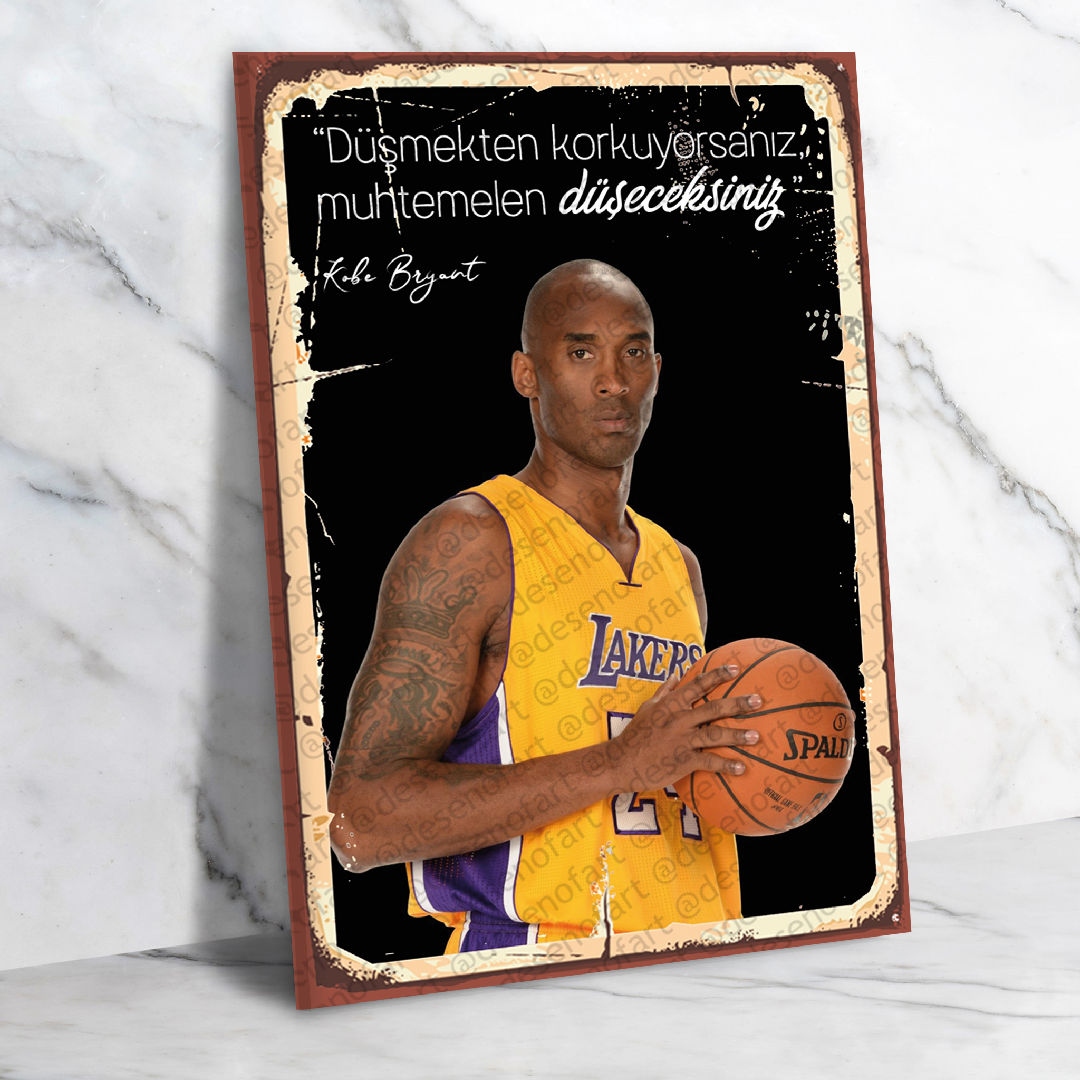 Kobe Bryant  Ahşap Retro Poster