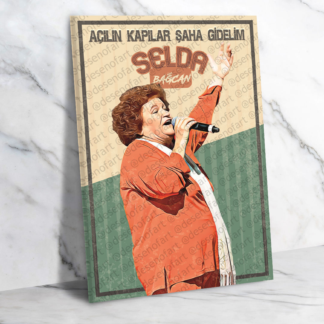 Selda Bağcan Ahşap Retro Poster