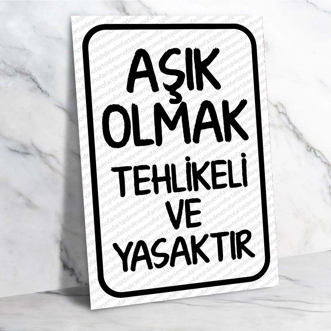 Romantik Retro Ahşap Poster - Vintage Aşk Temalı Dekor