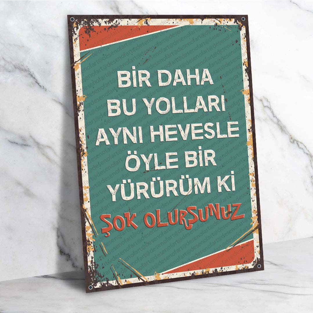 Motivasyonel Retro Ahşap Poster - Vintage İlham Temalı Dekor