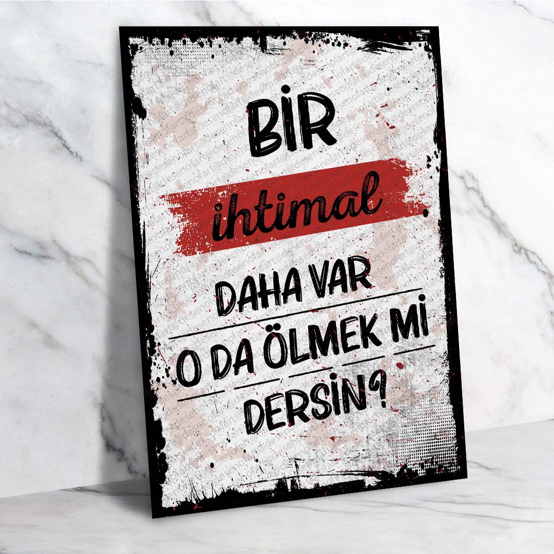 Düşündürücü Retro Ahşap Poster - Vintage Felsefe Temalı Dekor