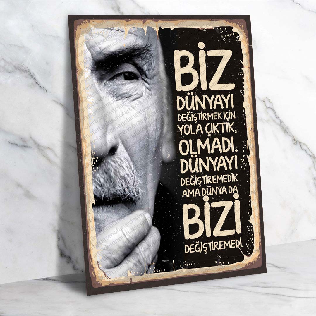 Düşündürücü Retro Ahşap Poster - Vintage Felsefe Temalı Dekor-1410