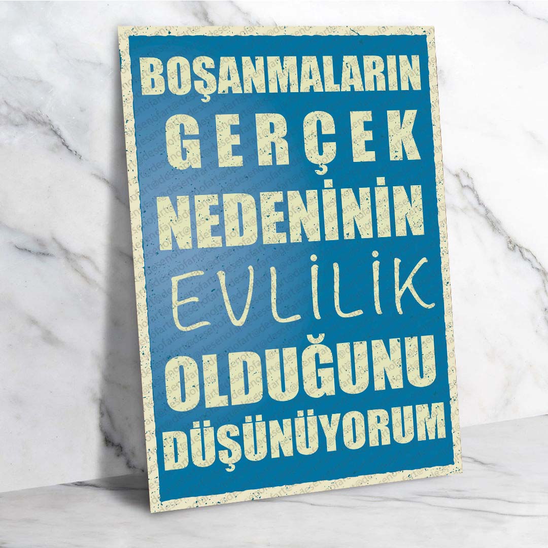 Düşündürücü Retro Ahşap Poster - Vintage Felsefe Temalı Dekor