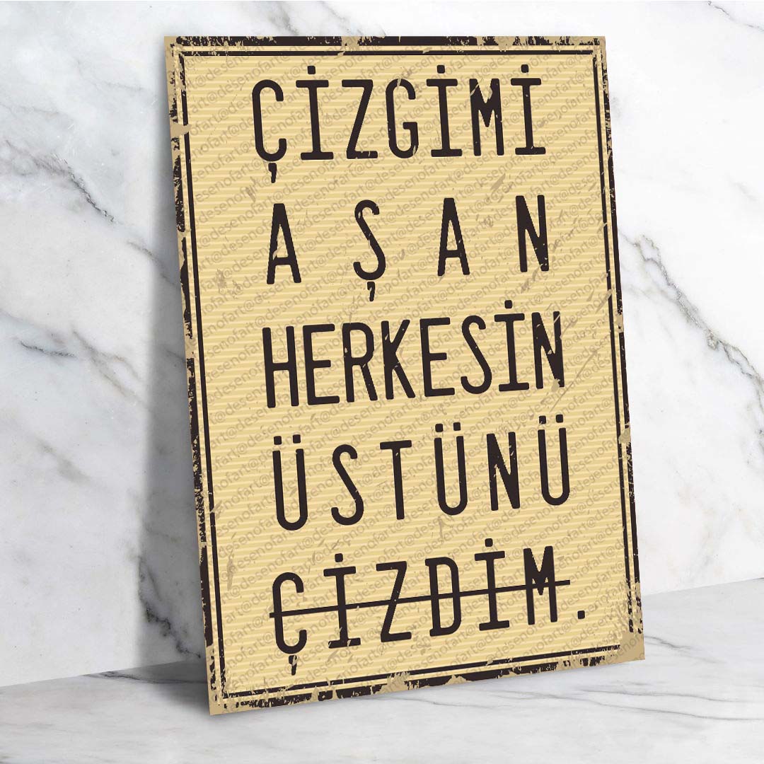 Kararlılık Temalı Retro Ahşap Poster - Vintage Motivasyon Temalı Dekor