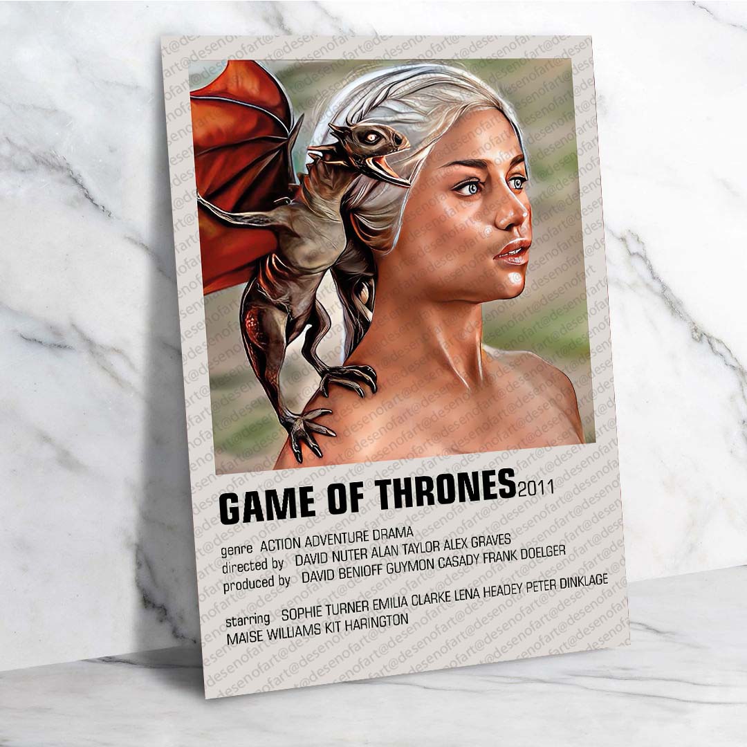 Game Of Thrones Retro Ahşap Poster - Dizi Temalı Vintage Dekor