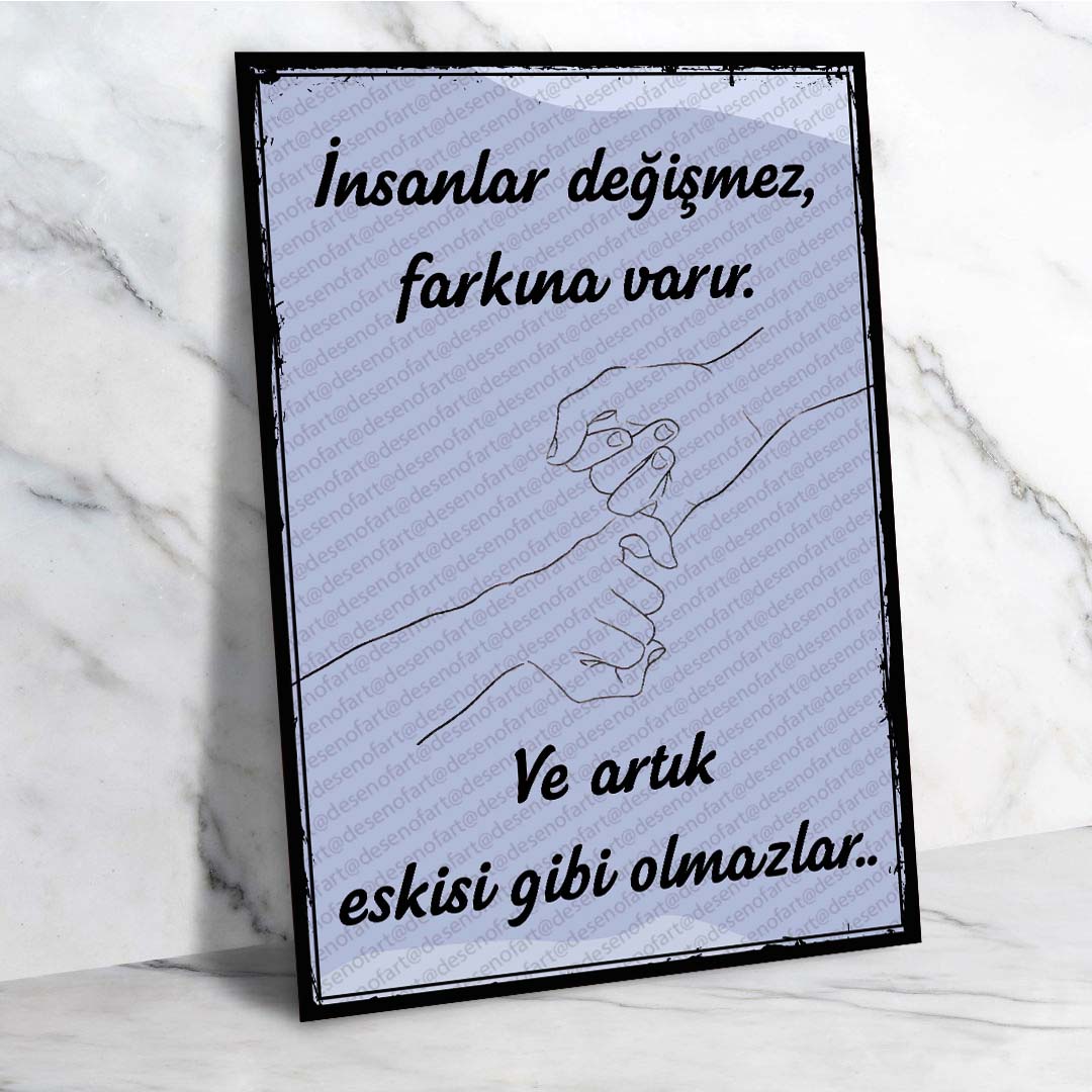 Düşündürücü Retro Ahşap Poster - Vintage Felsefe Temalı Dekor