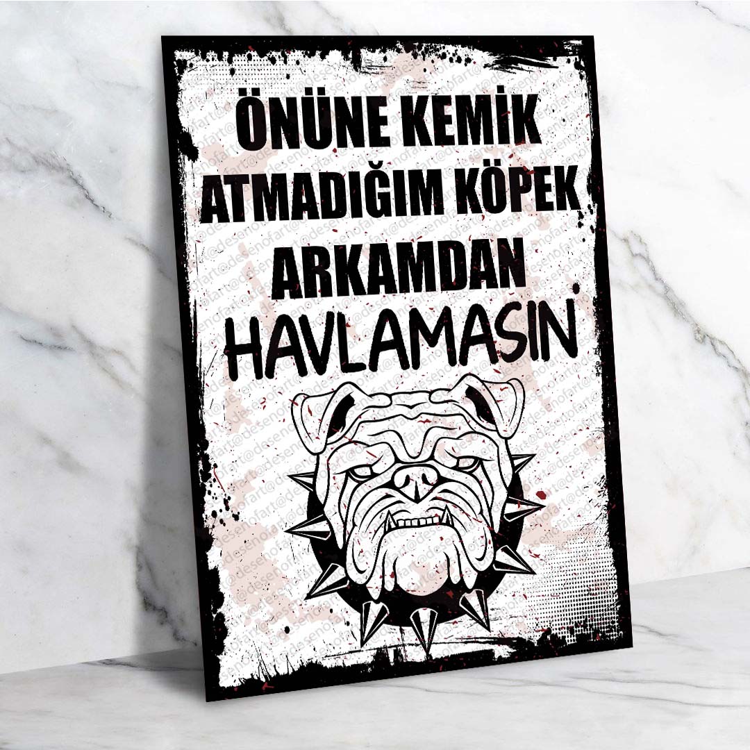 Komik Retro Ahşap Poster - Mizah ve Hayvan Temalı Vintage Dekor