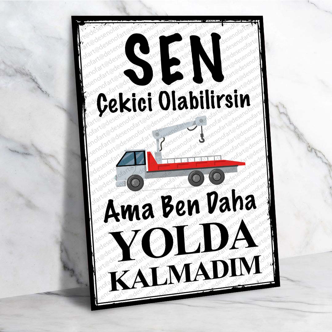 Komik Retro Ahşap Poster - Mizah ve Günlük Yaşam Temalı Vintage Dekor