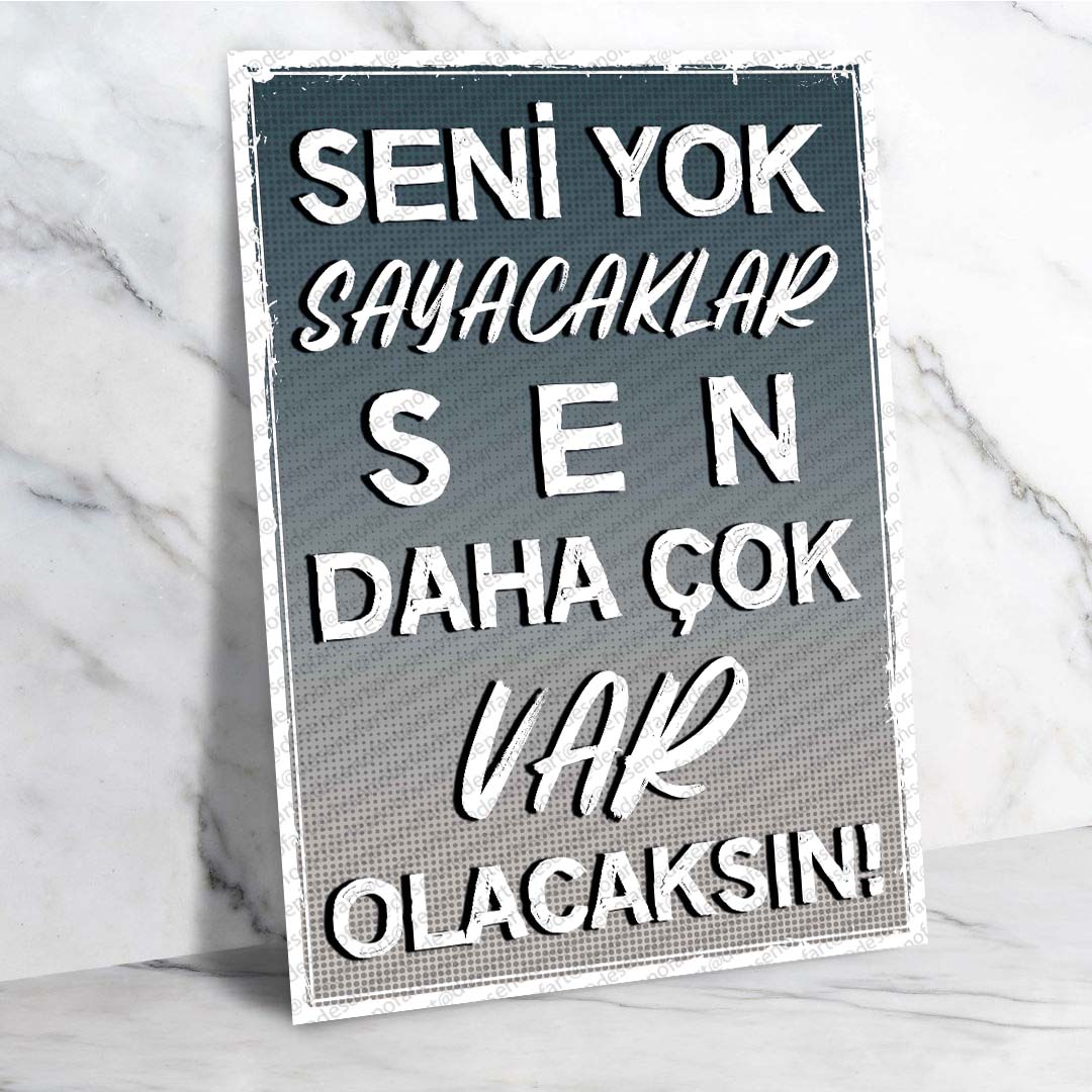 Motivasyonel Retro Ahşap Poster - Vintage İlham Verici Dekor