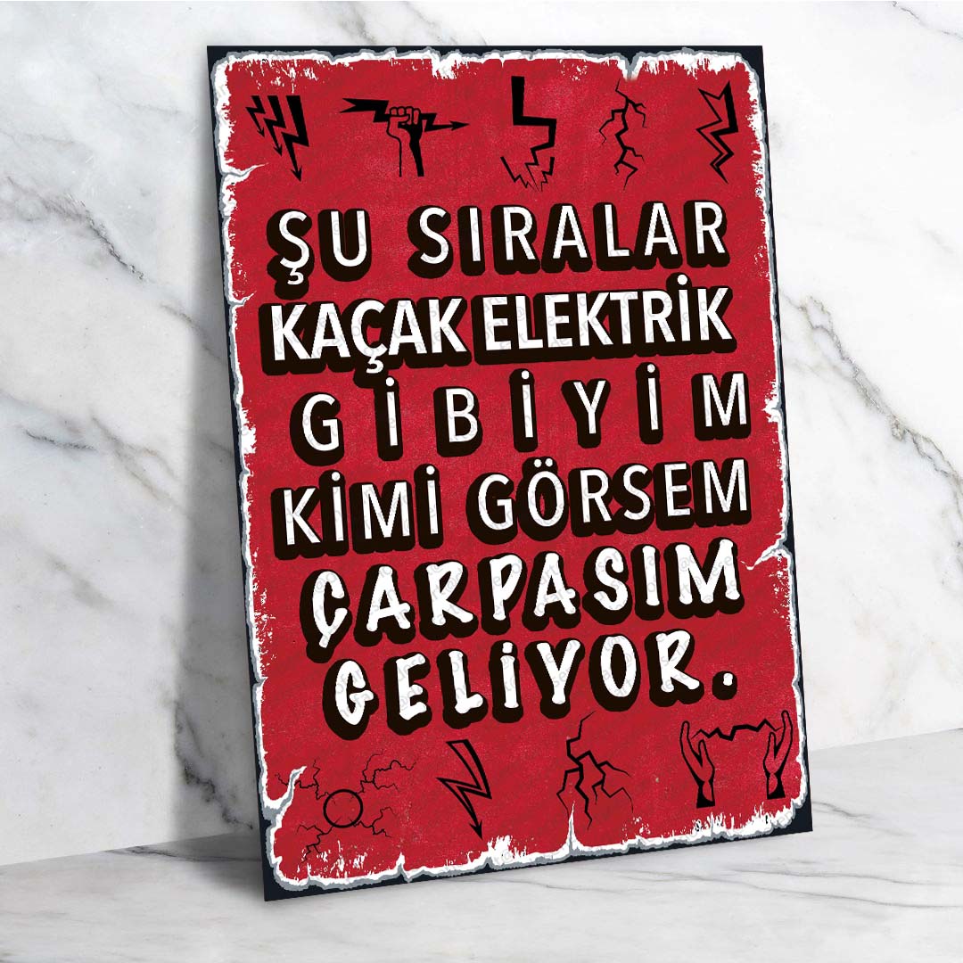 Komik Retro Ahşap Poster - Mizah ve Günlük Yaşam Temalı Vintage Dekor