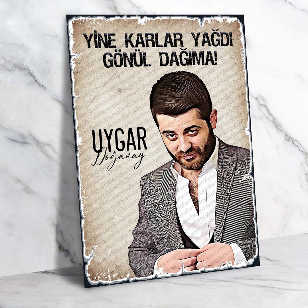 Duygusal Retro Ahşap Poster - Vintage Hüzün Temalı Dekor