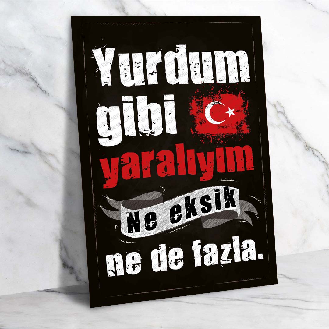 Duygusal Retro Ahşap Poster - Vintage Türkiye Temalı Dekor